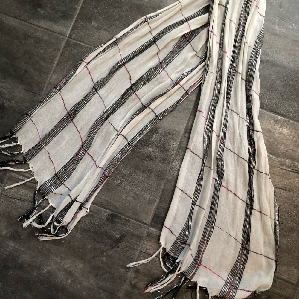 Pink, Black, & White Scarf